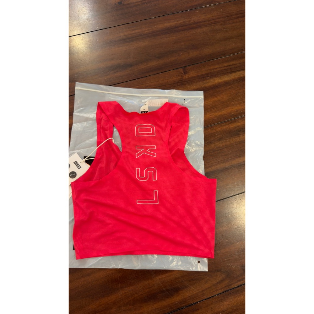 LSKD Race Day Cropped Performance Tank Raspberry Pink XS WTNK00596 NEW NWT - Picture 9 of 16